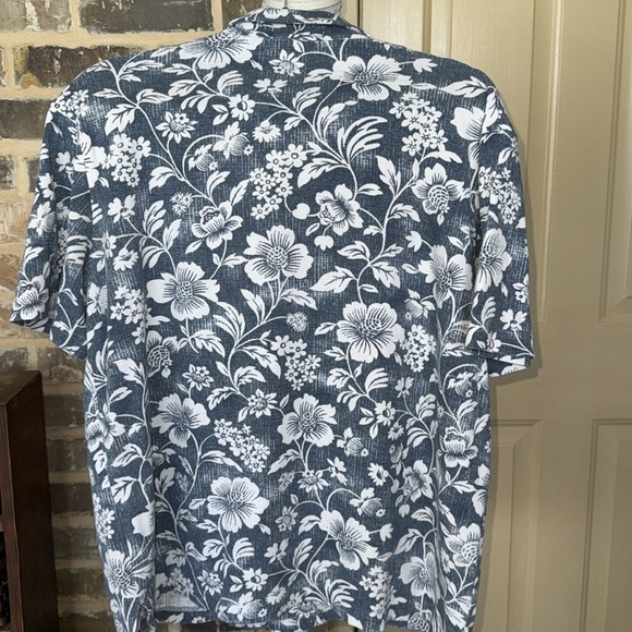 VTG Polo Ralph Lauren Hawaiian Faded Blue Camp Shirt Cotton Looper Terry Floral - Picture 5 of 8